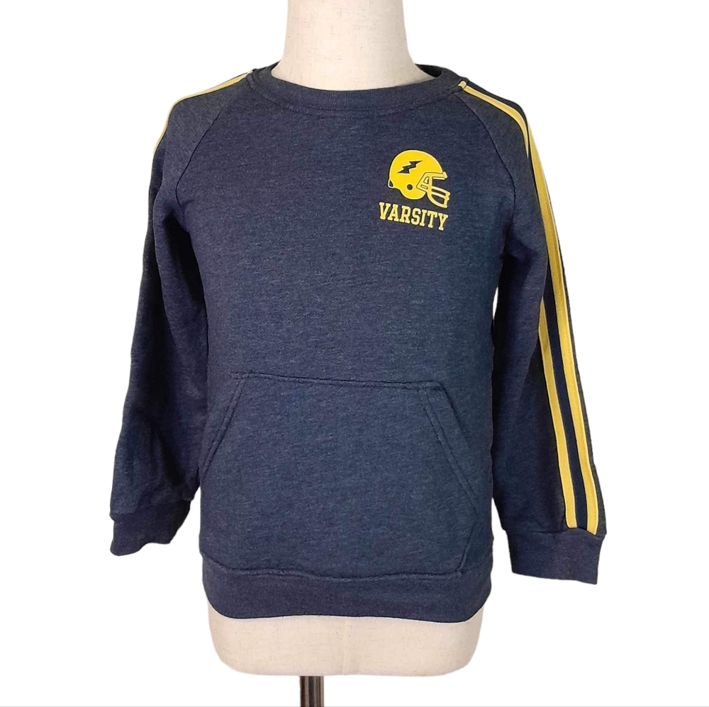 Garanimals | Boy 5T Blue Varsity Football Sweatshirt with Kangaroo Pocket